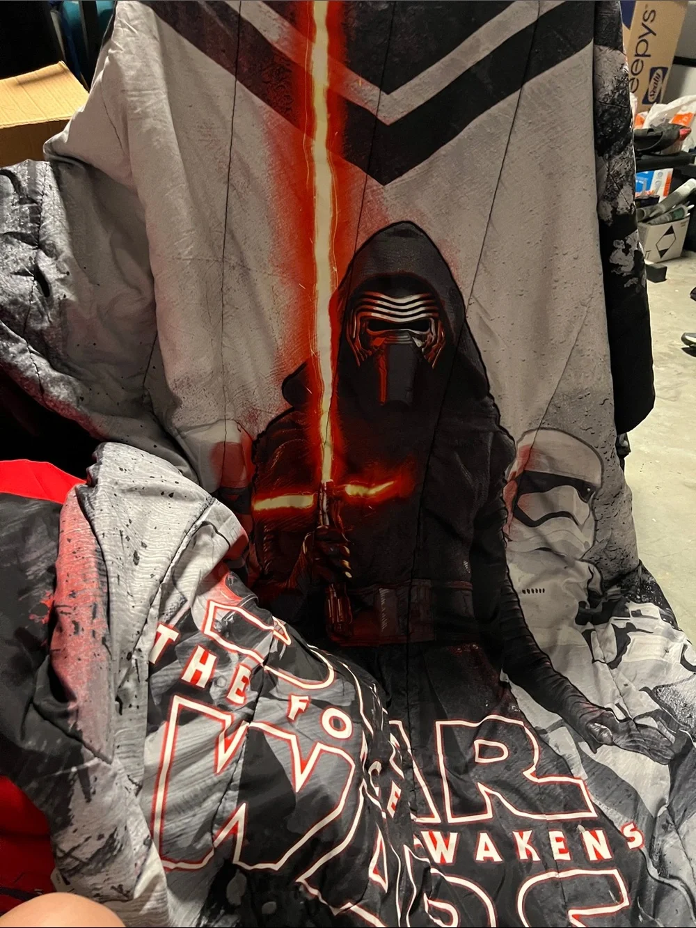 Star Wars The Force Awakens Kylo Ren Graphic Blanket - Black, Red, Gray